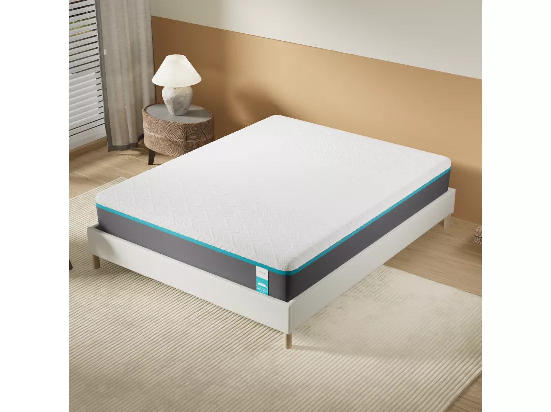 Matelas 140x190cm Equilibré, Latex Naturel et Gel Mémoire De Forme, 28 Cm D'épaisseur