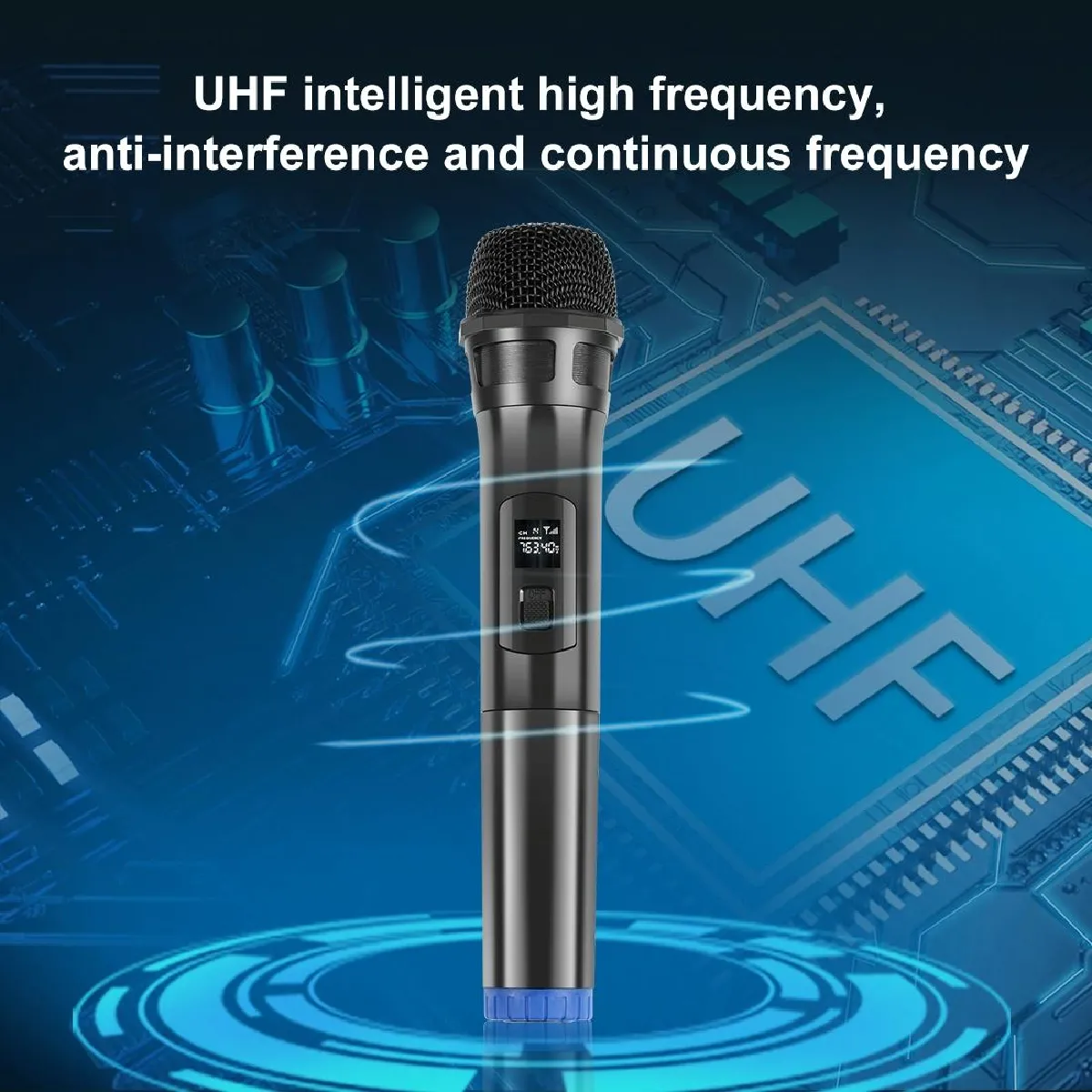 Yonis Microphone sans fil UHF avec LED