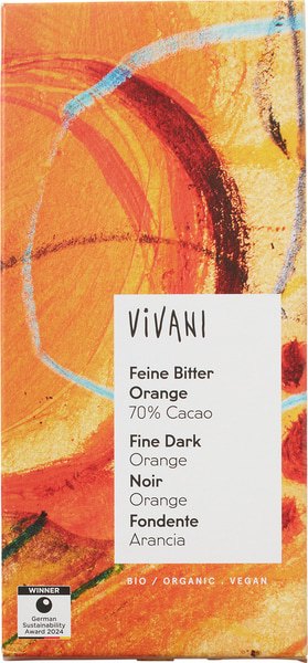 Vivani Chocolate Bar Fine Dark Orange 70% Cacao (80 gr)