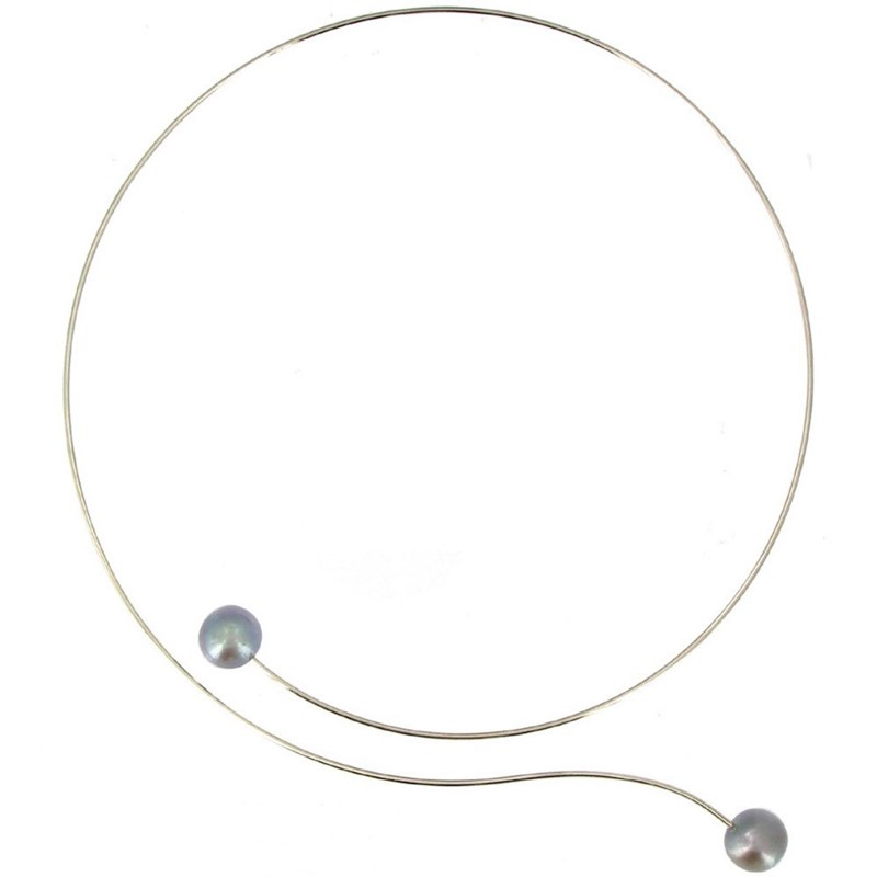 Collier Ras de Cou Argent 2 Perles de Culture 11 mm - Classics