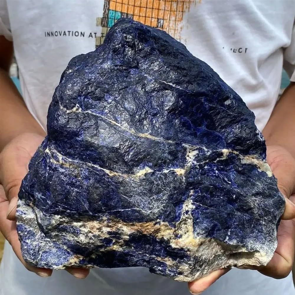Large Noble Dark Blue Sodalite Crystal Gemstone Rough Raw Rock Home Decor(900-1000g)