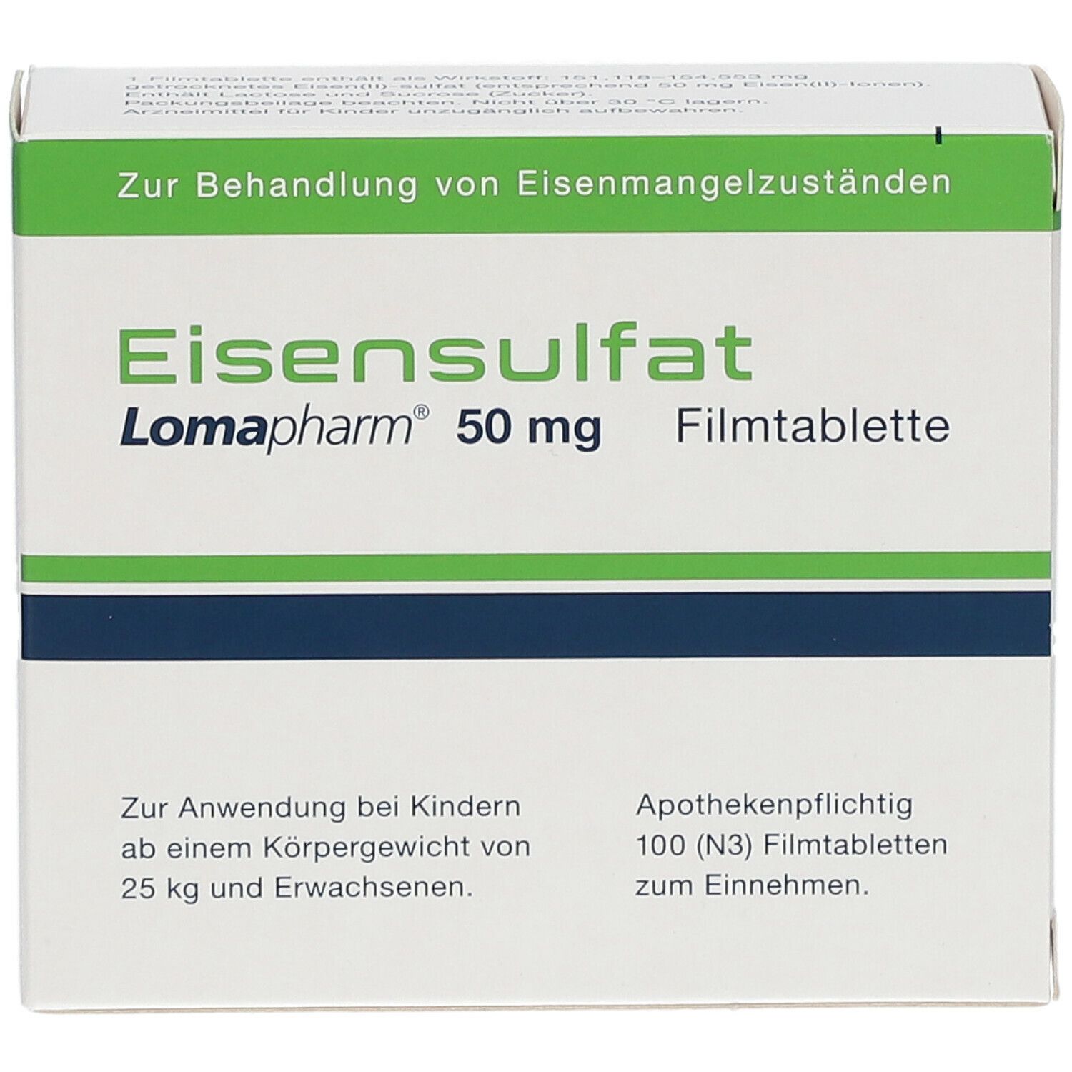 Eisensulfat Lomapharm 50 mg Filmtabletten