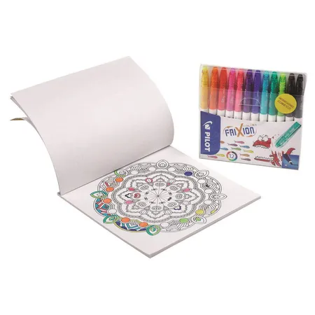 Pilot Frixion Color Etui 12-teilig mit Malbuch
