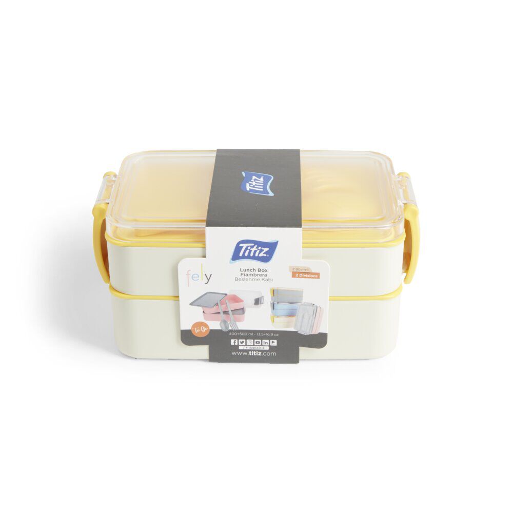 Lunch box 2 compartiments 400ml et 500ml avec couverts