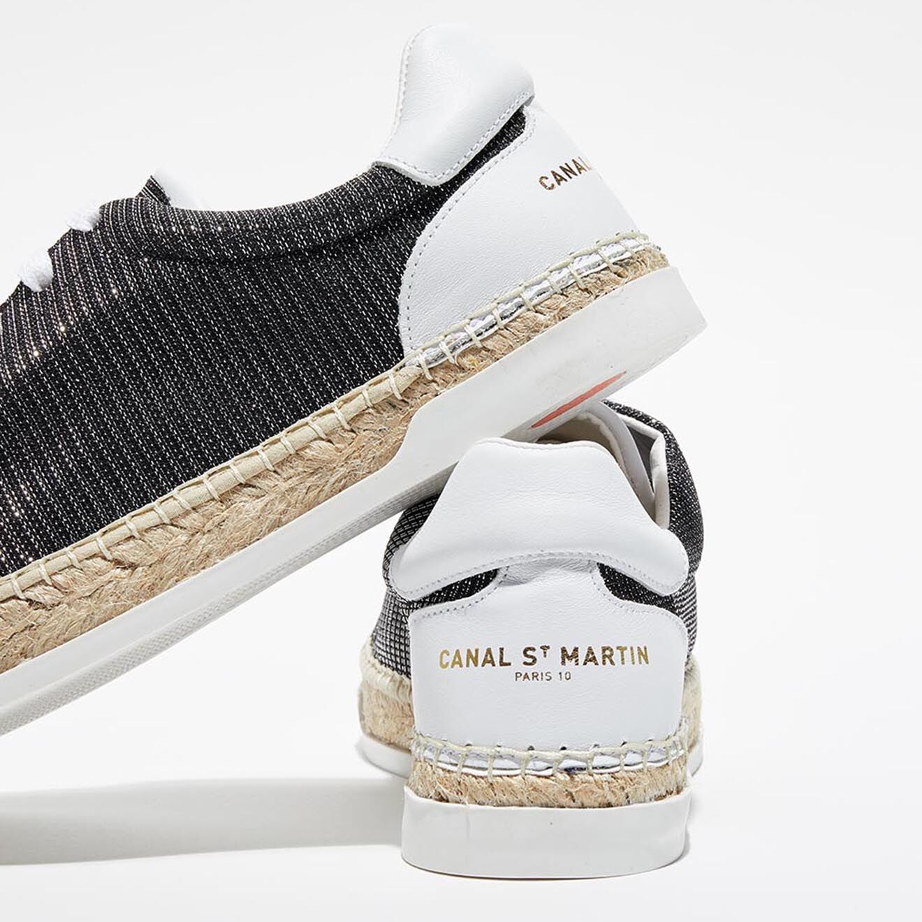 Canal Saint Martin Baskets espadrilles en Lurex Lancry noires