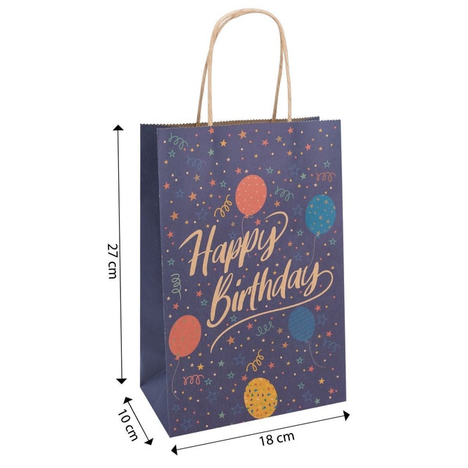 Geschenktasche - Happy Birthday - Ballons - Größe L
