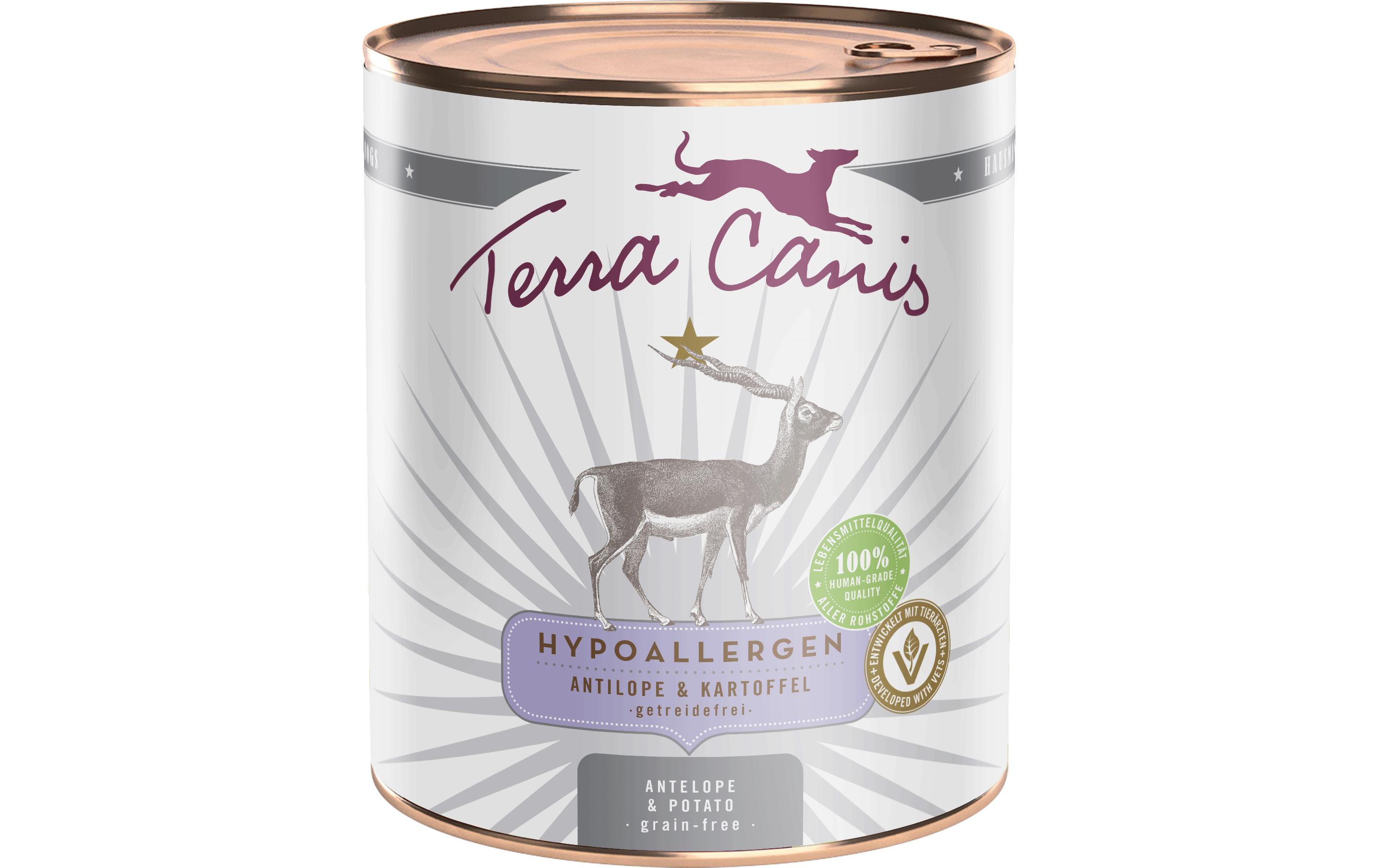 Nassfutter Hypoallergen Antilope & Kartoffel, 800 gAlleinfuttermittel für ausgewachsene Hunde