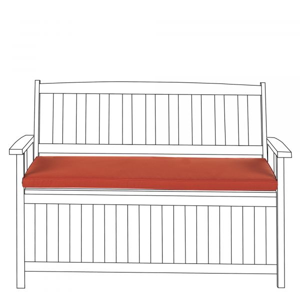 Beliani Almofada para Assento Vermelha Poliéster 45 x 108 cm Resistente à Água Uso em Jardim Ou Interiores