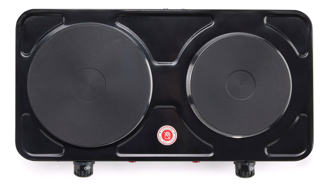 Kogeplade dobbelt 2500 W Ø15+18cm sort