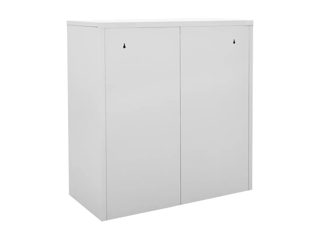 Armoires à casiers 2 pcs Gris clair et rouge 90x45x92,5cm Acier