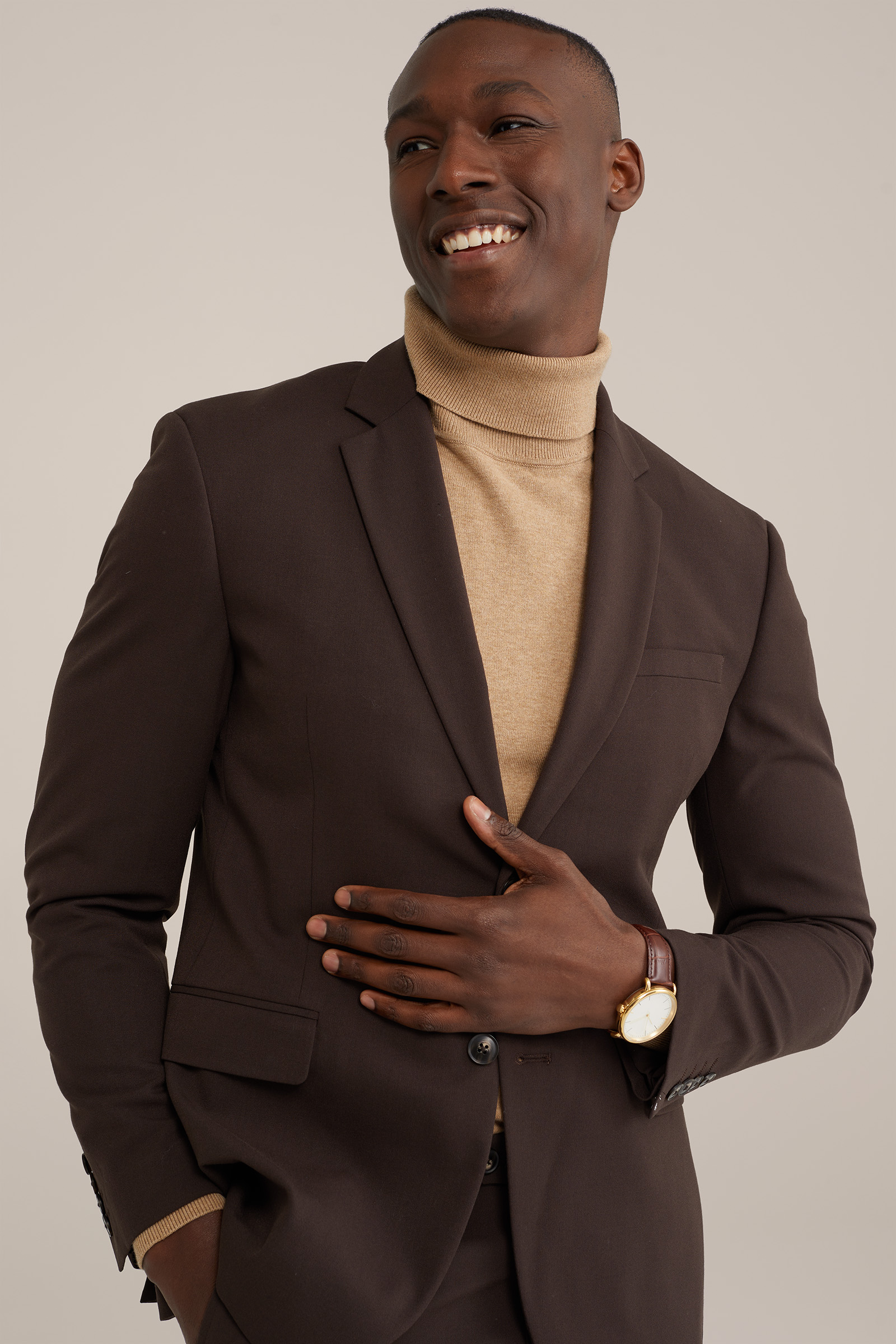 slim fit blazer Fundamentals Roestbruin