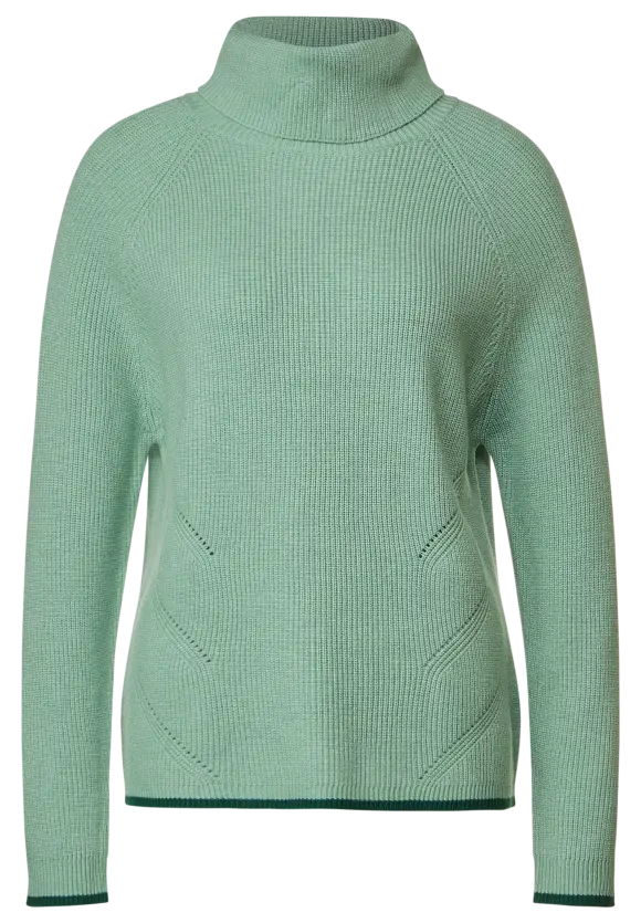 Rollkragenpullover - gentle green melange