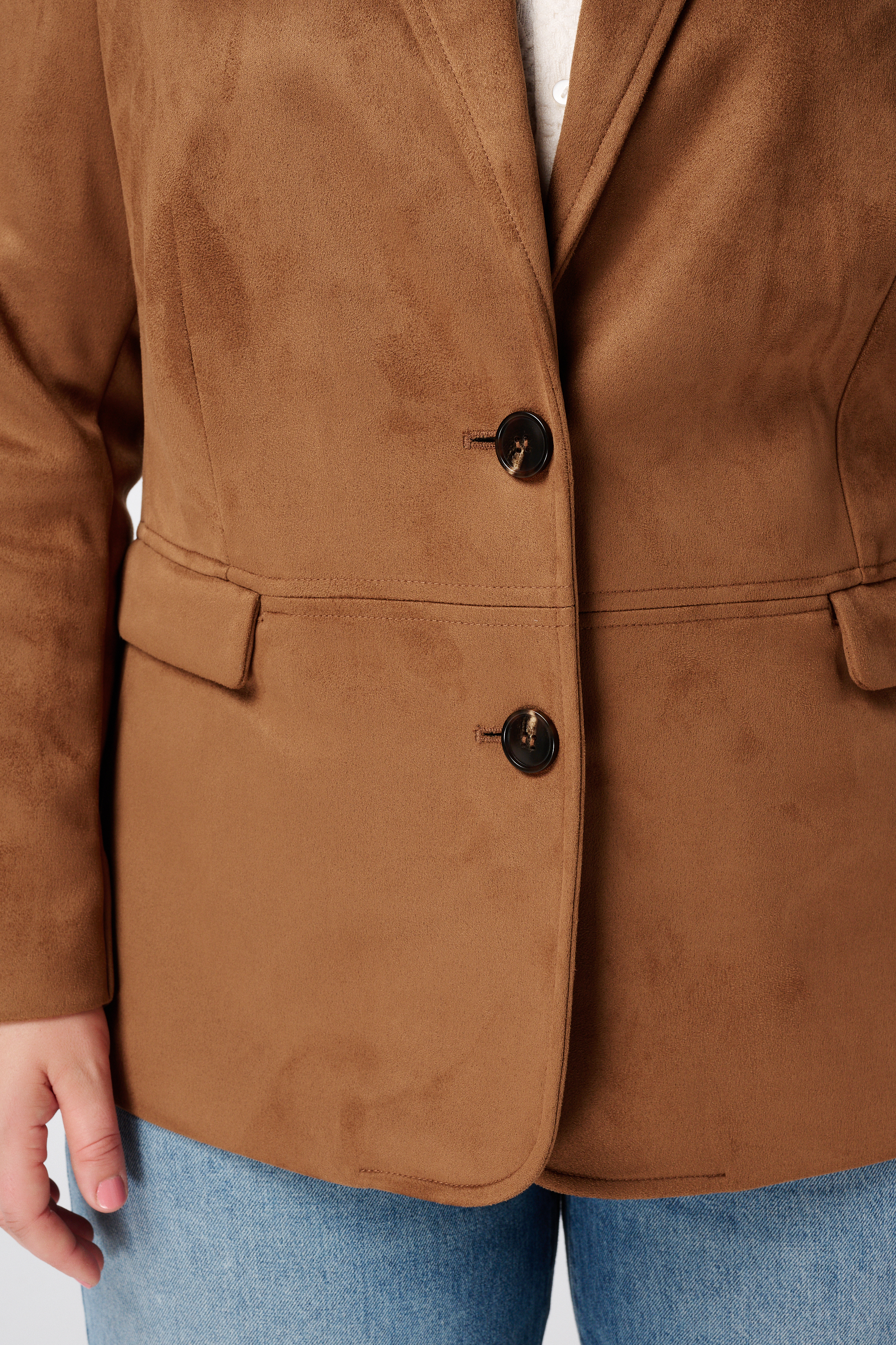 Blazer in suède look Cognac