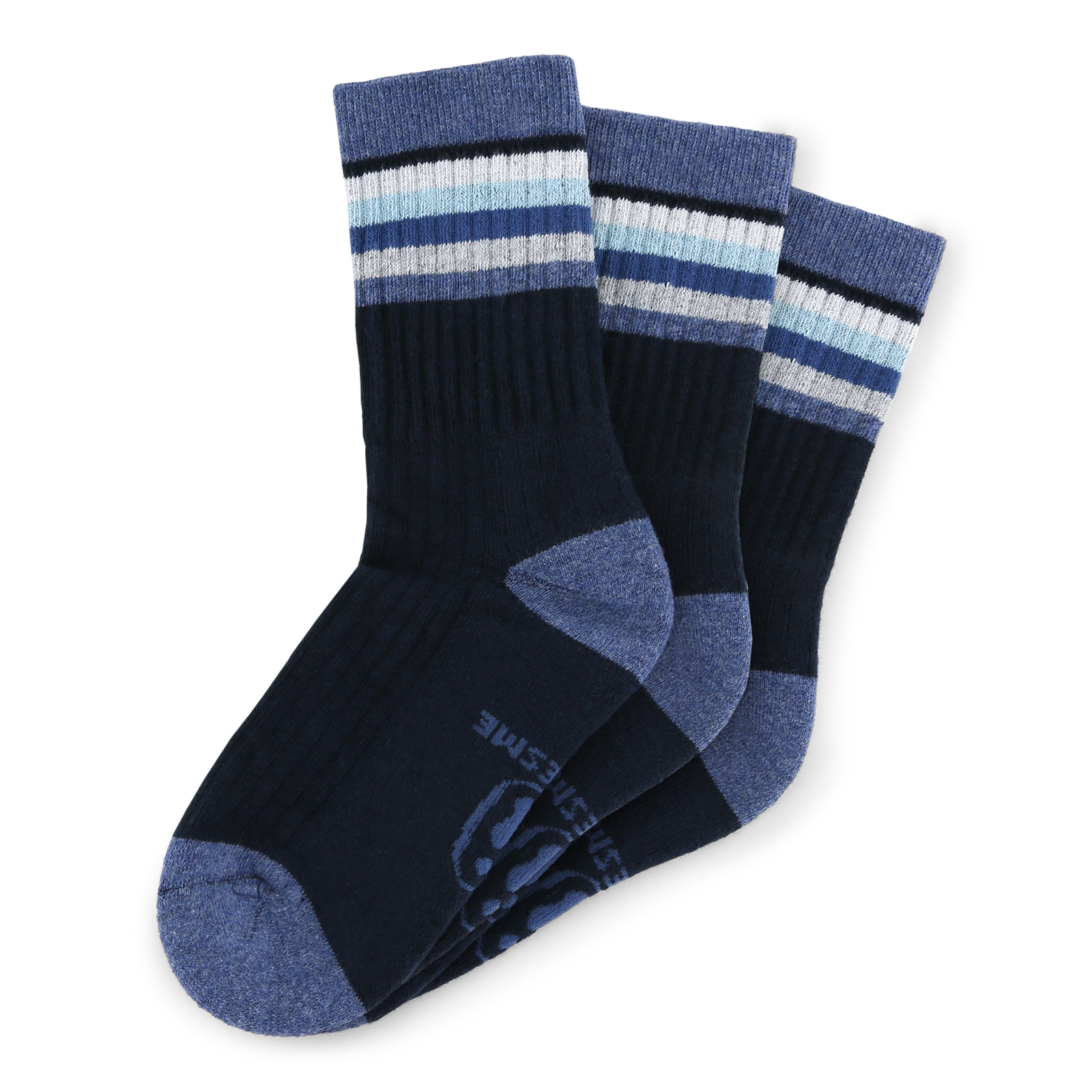 Shoesme blaue Socke mit farbigen Streifen