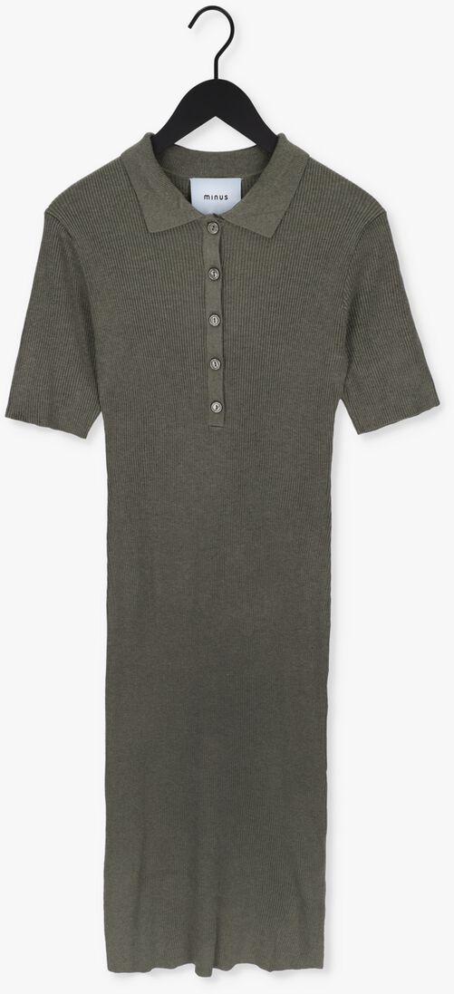 MINUS groene minus midi jurk fay knit dress