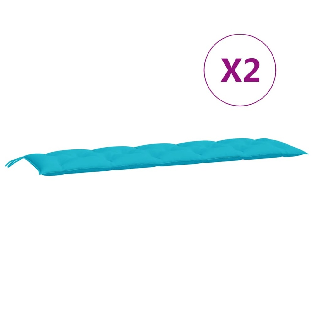 Coussins de banc de jardin 2 pcs turquoise tissu oxford