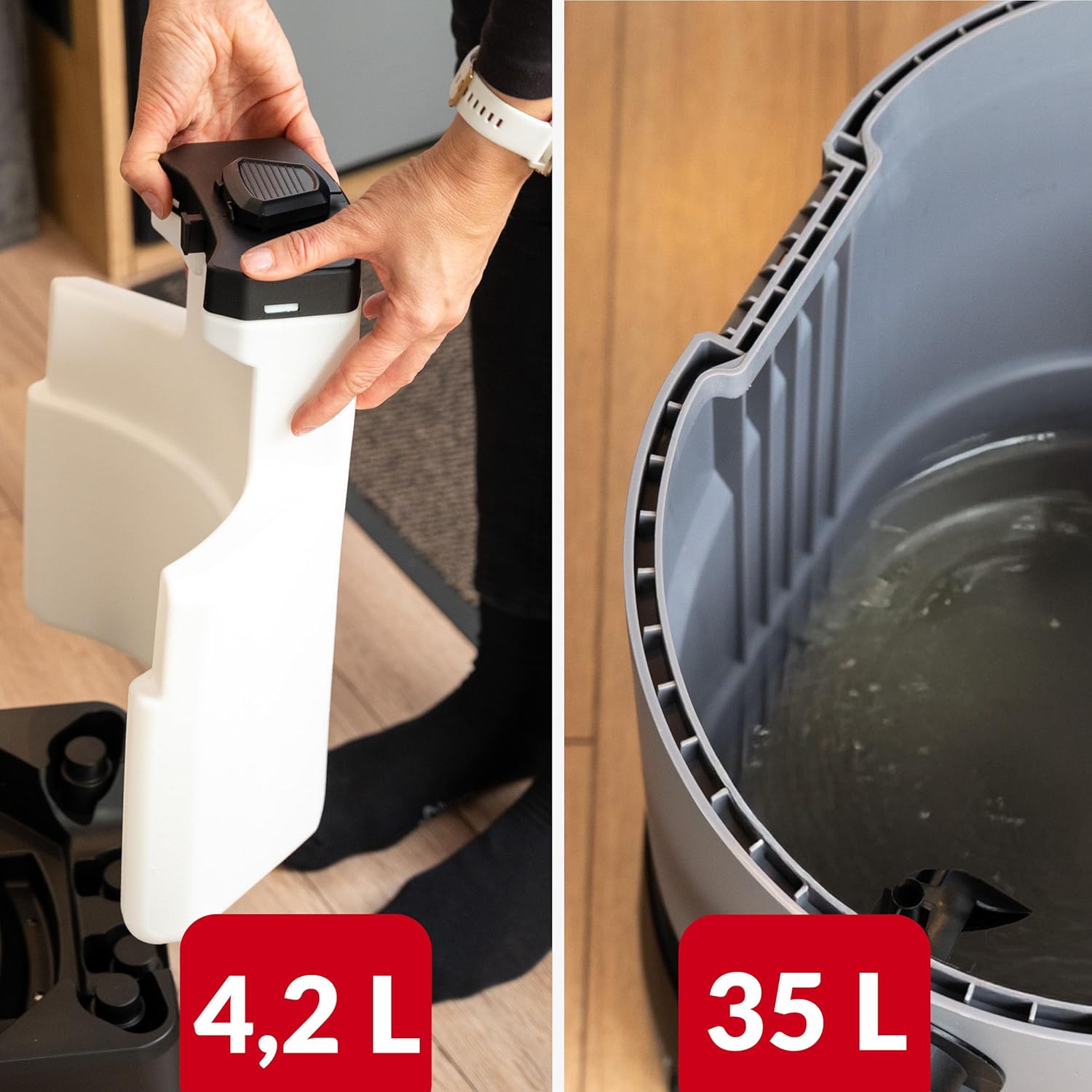 LEHMANN Primewash 2800 Waschsauger, Profi Teppichreiniger & Polsterreiniger mit Heißwasser 60°C, Nass- & Trockensauger mit 35 L Tank, Sprühextraktionsgerät für Textilien & Böden, Grau