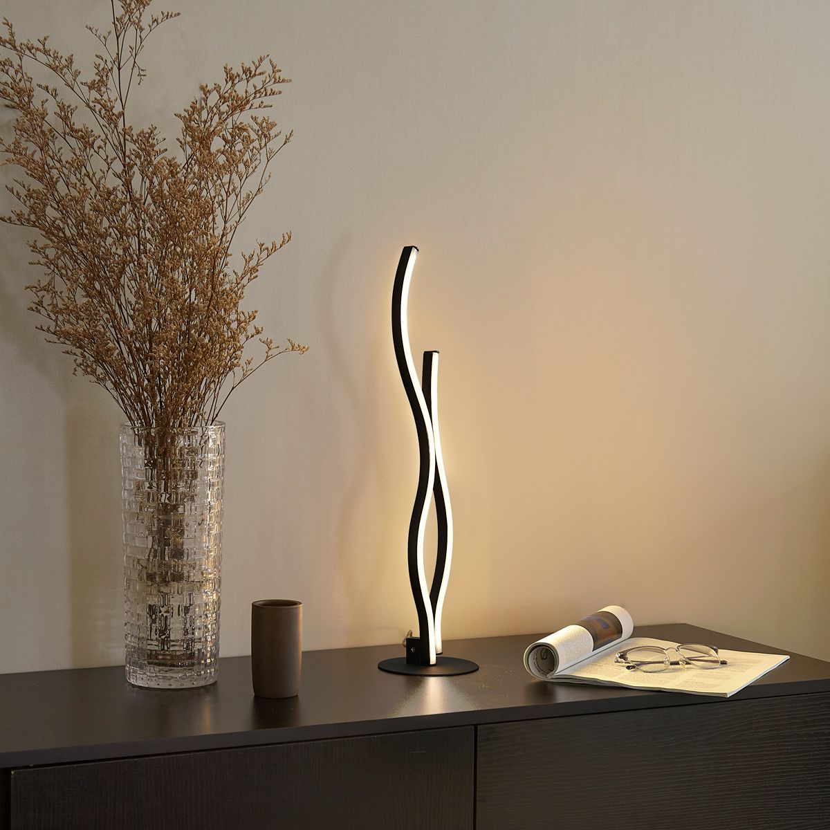 Design tafellamp zwart incl. LED dimbaar - Ying
