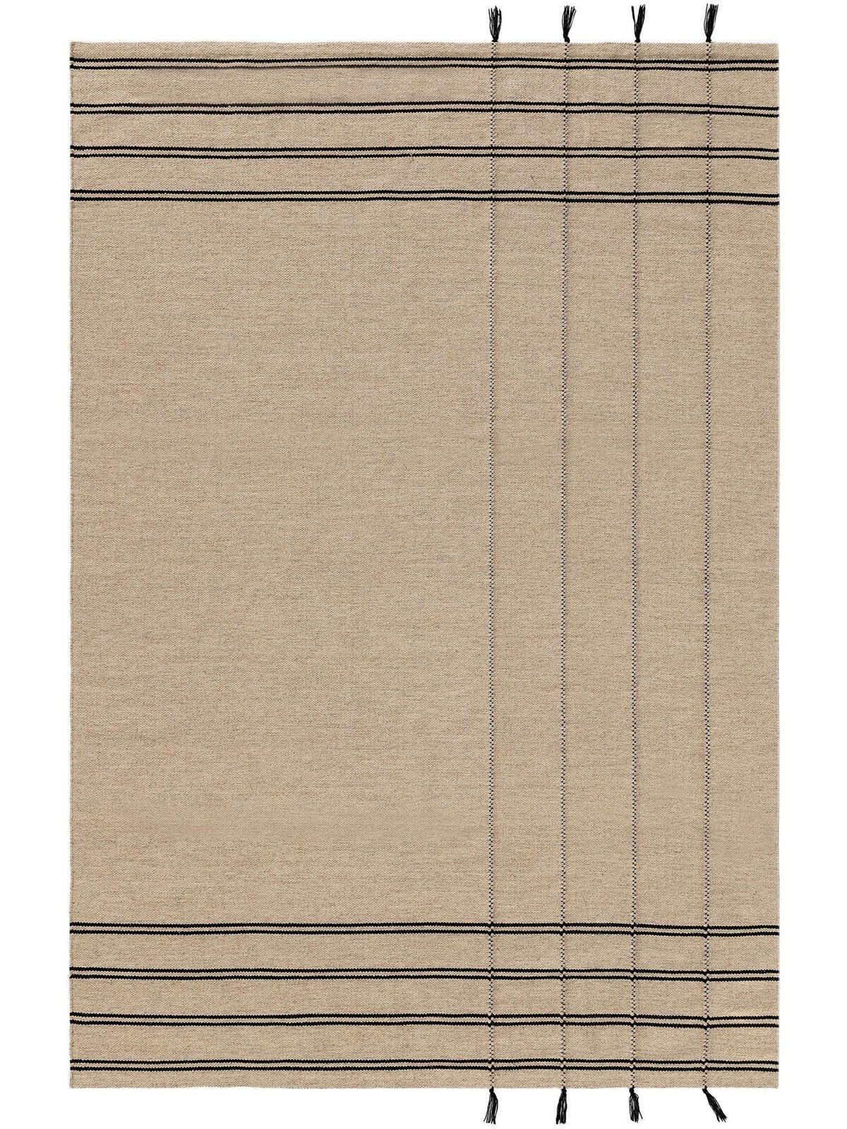 benuta pure Wollteppich KAMBIZ 120 x 170 cm schwarz/beige