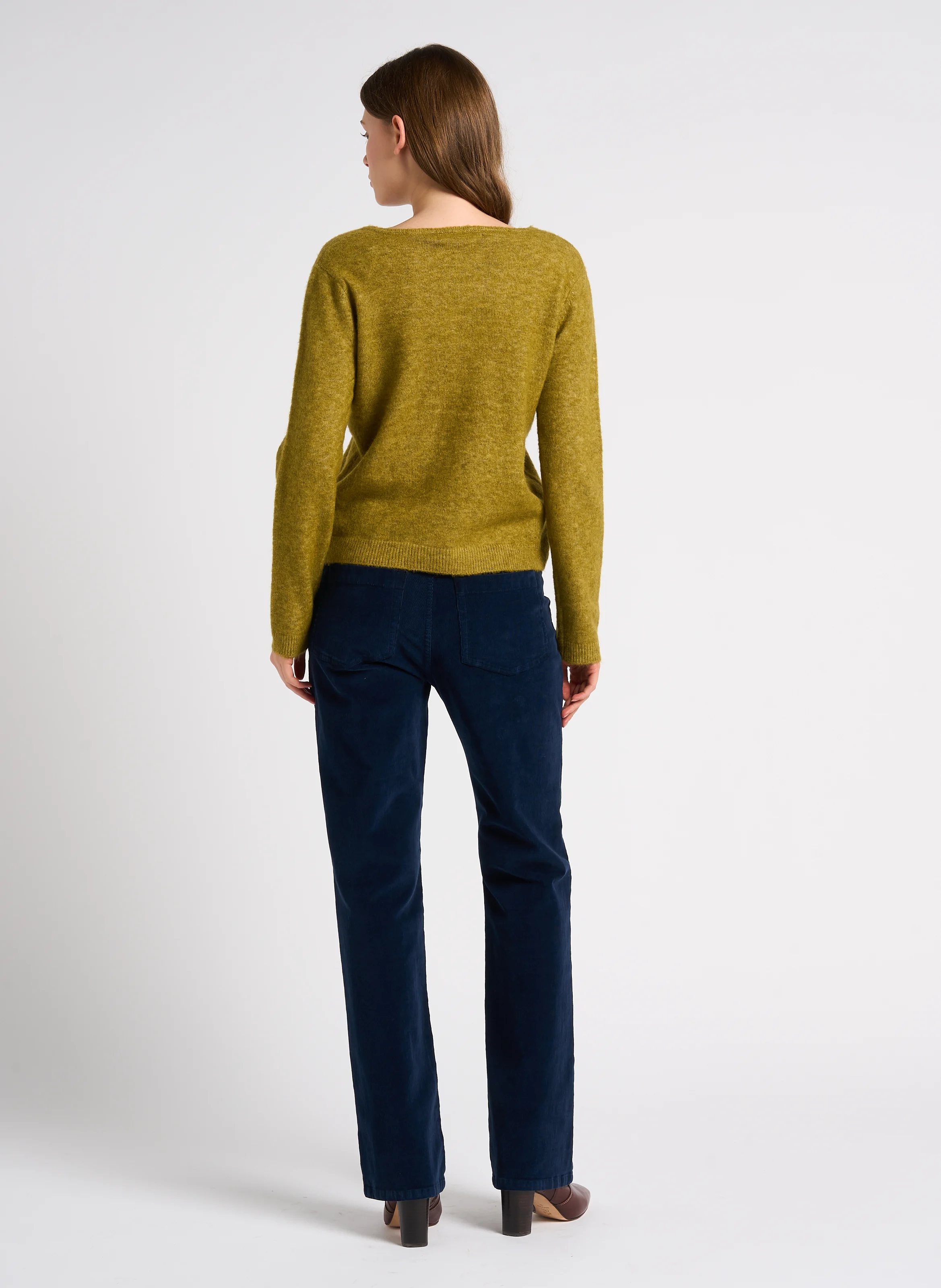 Pantalon flare en coton mélangé | Bleu