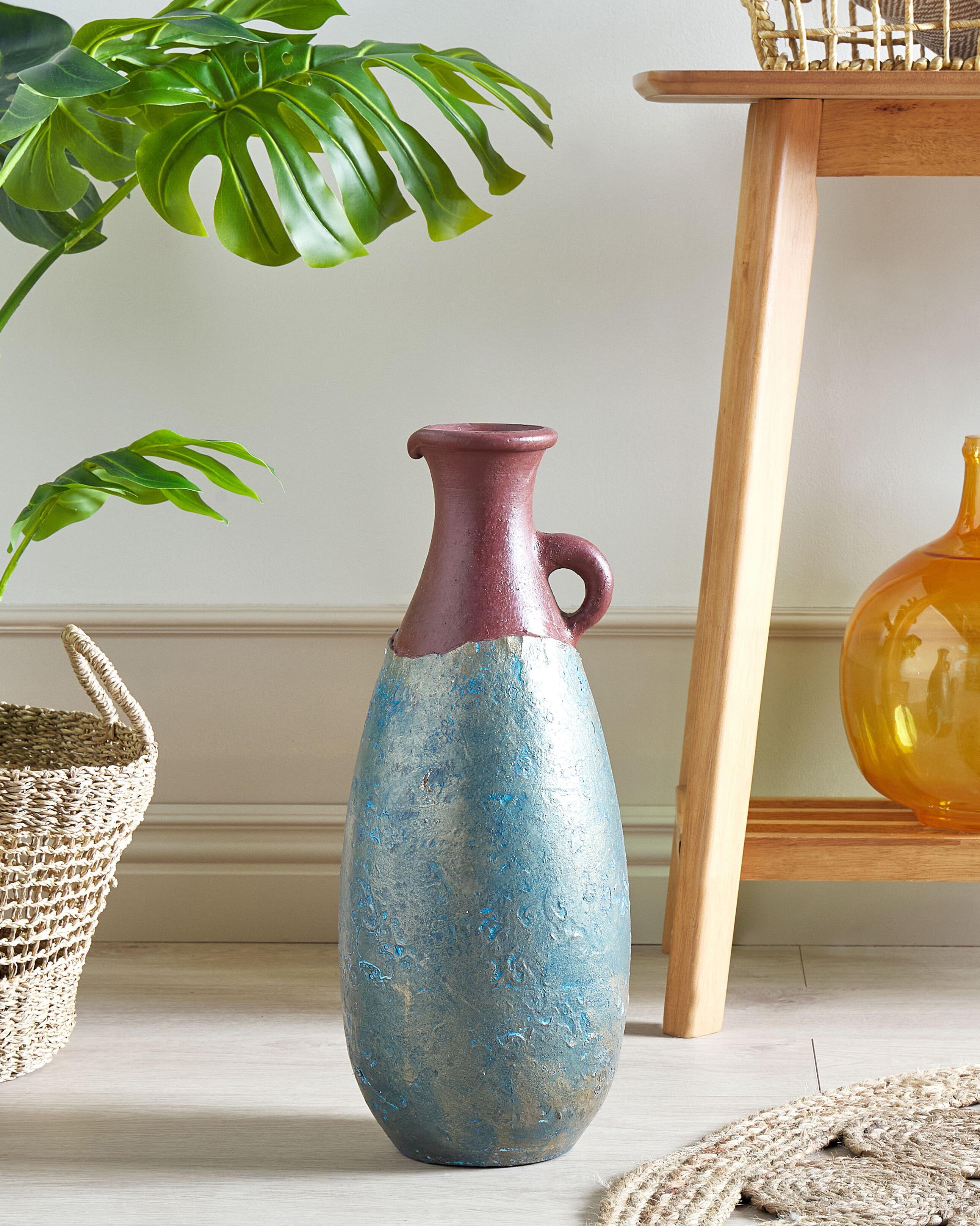 Decoratieve vaas VELIA Keramiek 50 cm Blauw