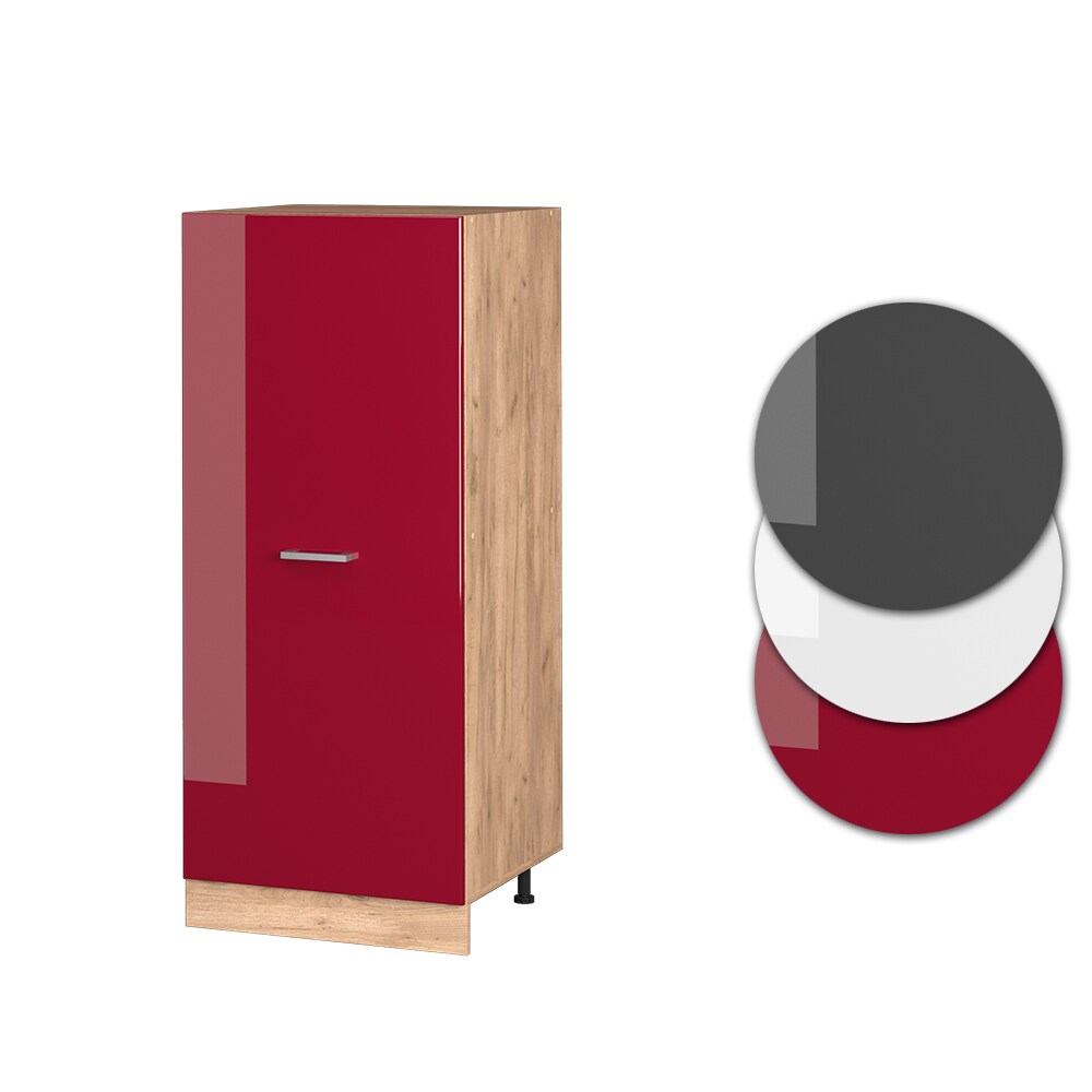 Vicco Backofenumbauschrank Küchenschrank Küchenzeile R-Line 60 cm Eiche Bordeaux große Tür