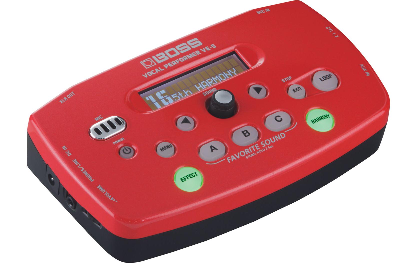 Effektgerät VE-5 Rot<br>Kompakter, einfach zu bedienender Vocal Processor