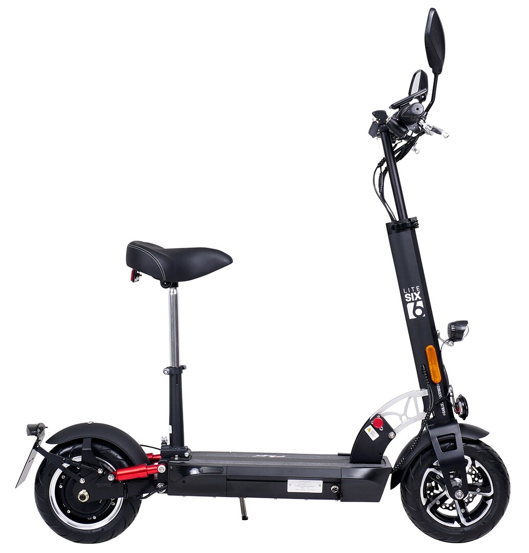 eFlux Lite Six E-Scooter 1000 Watt mit Straßenzulassung, 40 km/h, verstellbarer Sitz, Lithium-Akku