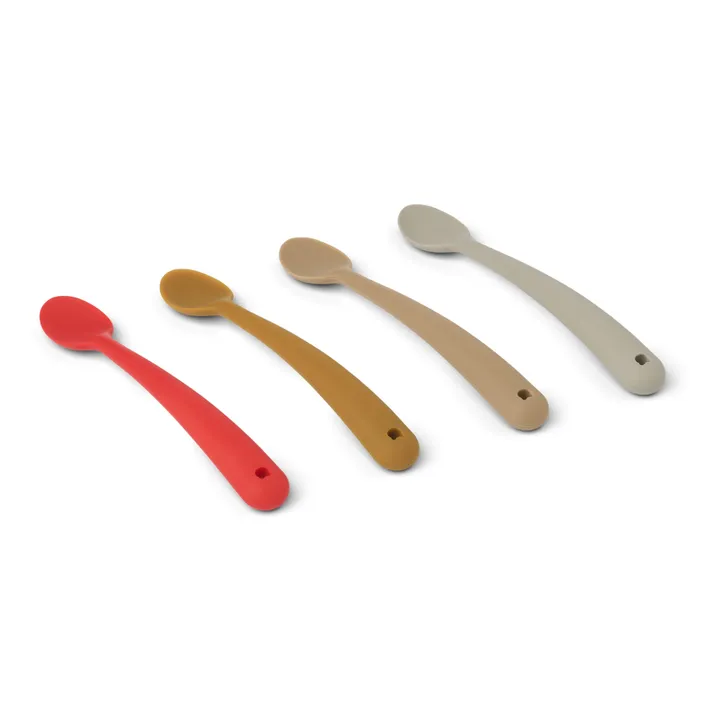 Liewood Cuillères Siv en silicone - Set de 4 | Rouge