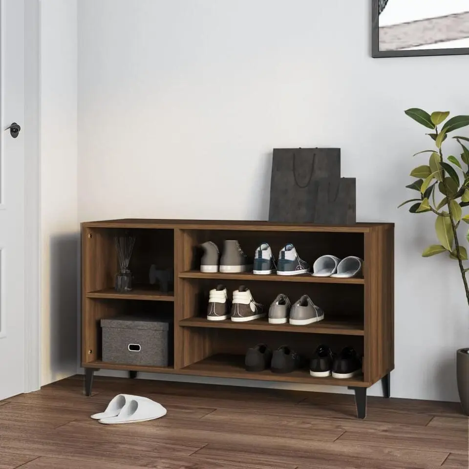 vidaXL - Schoenenrek - Bruin - Bewerkt hout
