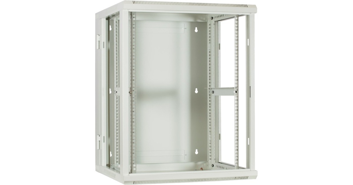 DSI15U witte wandkast (kantelbaar) met glazen deur - DS6615W-DOUBLE server rack  (Wit, 600 x 600 x 770mm)
