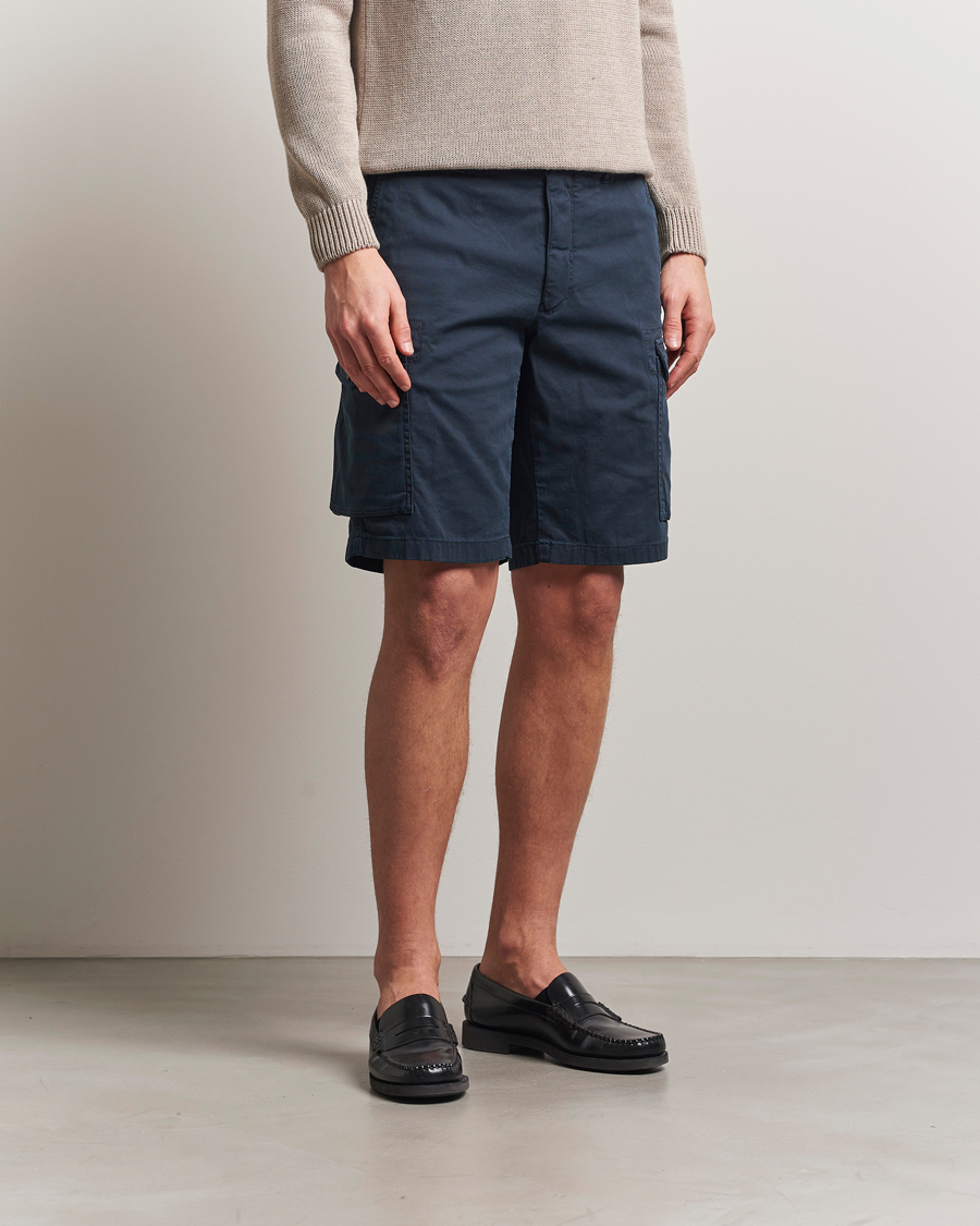 Incotex Cotton Cargo Shorts Navy