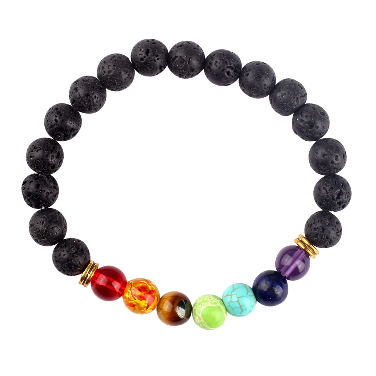 Onamaste Bracelet de yoga noir - Pierres Précieuses - 7x7x0.8 cm