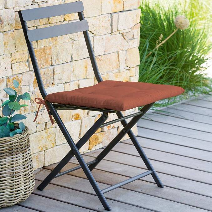 Galette de chaise carrée 4 points KORAI Terracotta