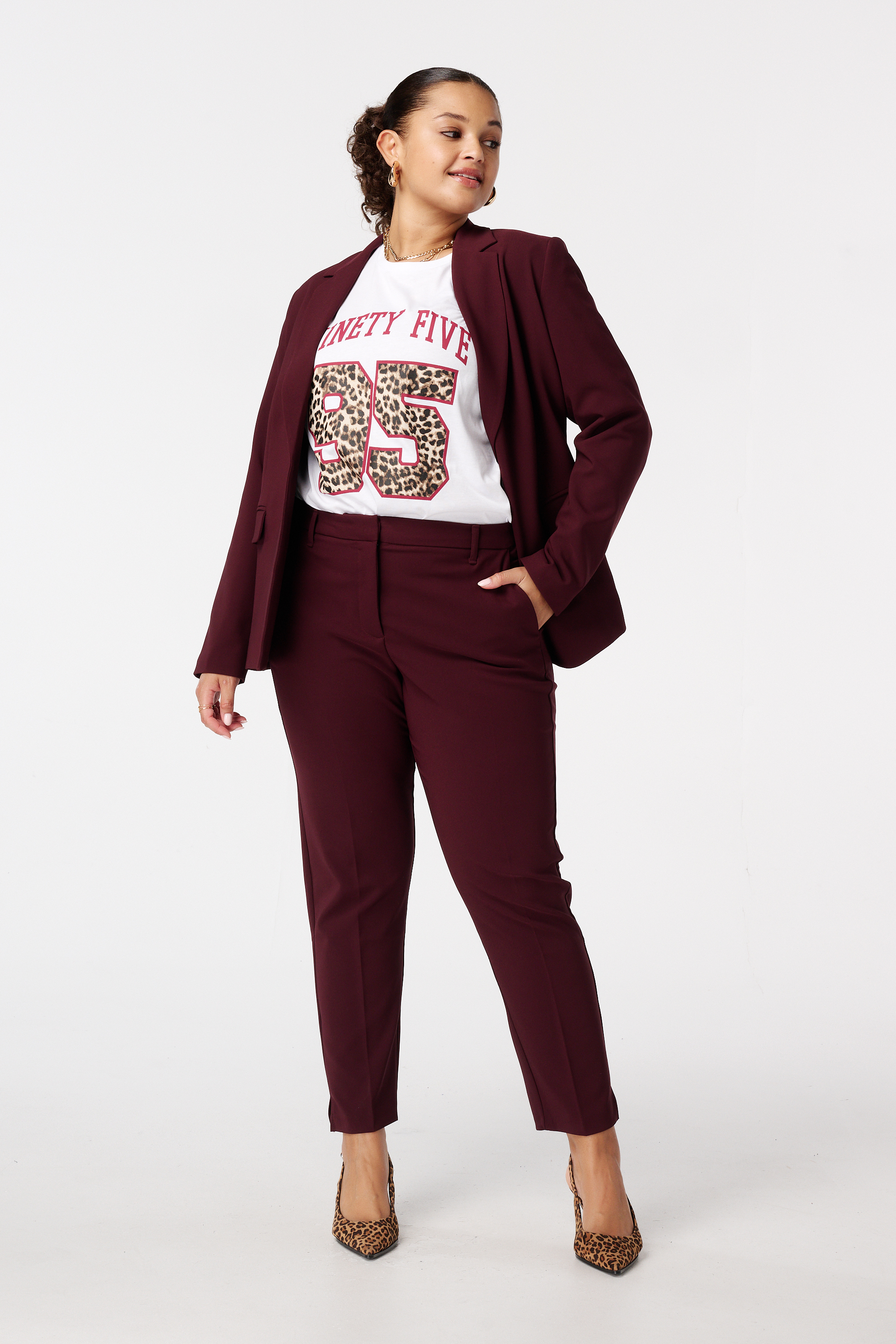 Straight leg pantalon Bordeaux