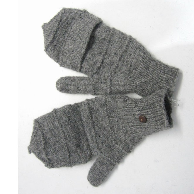 Handschuhe grau, handgestrickt in Nepal günstig bestellen