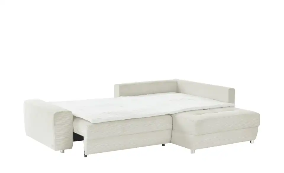 Ecksofa Arissa de Luxe Elfenbein rechts Cordstoff