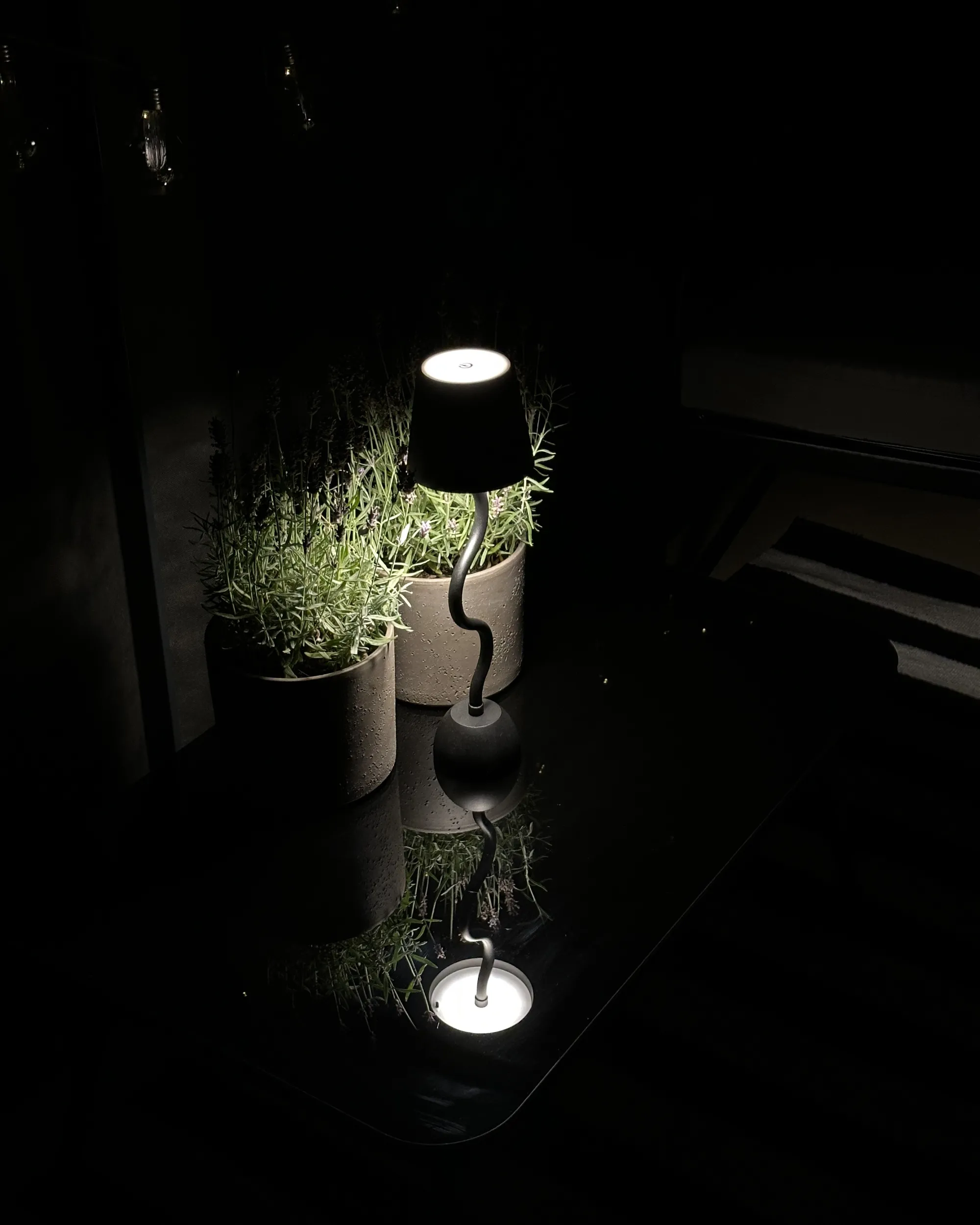 LED draadloze tafellamp VOUGA met dimmer Metaal Zwart