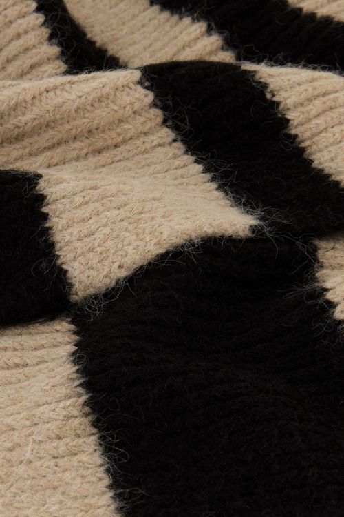 Sjaal met beige en zwarte strepen
