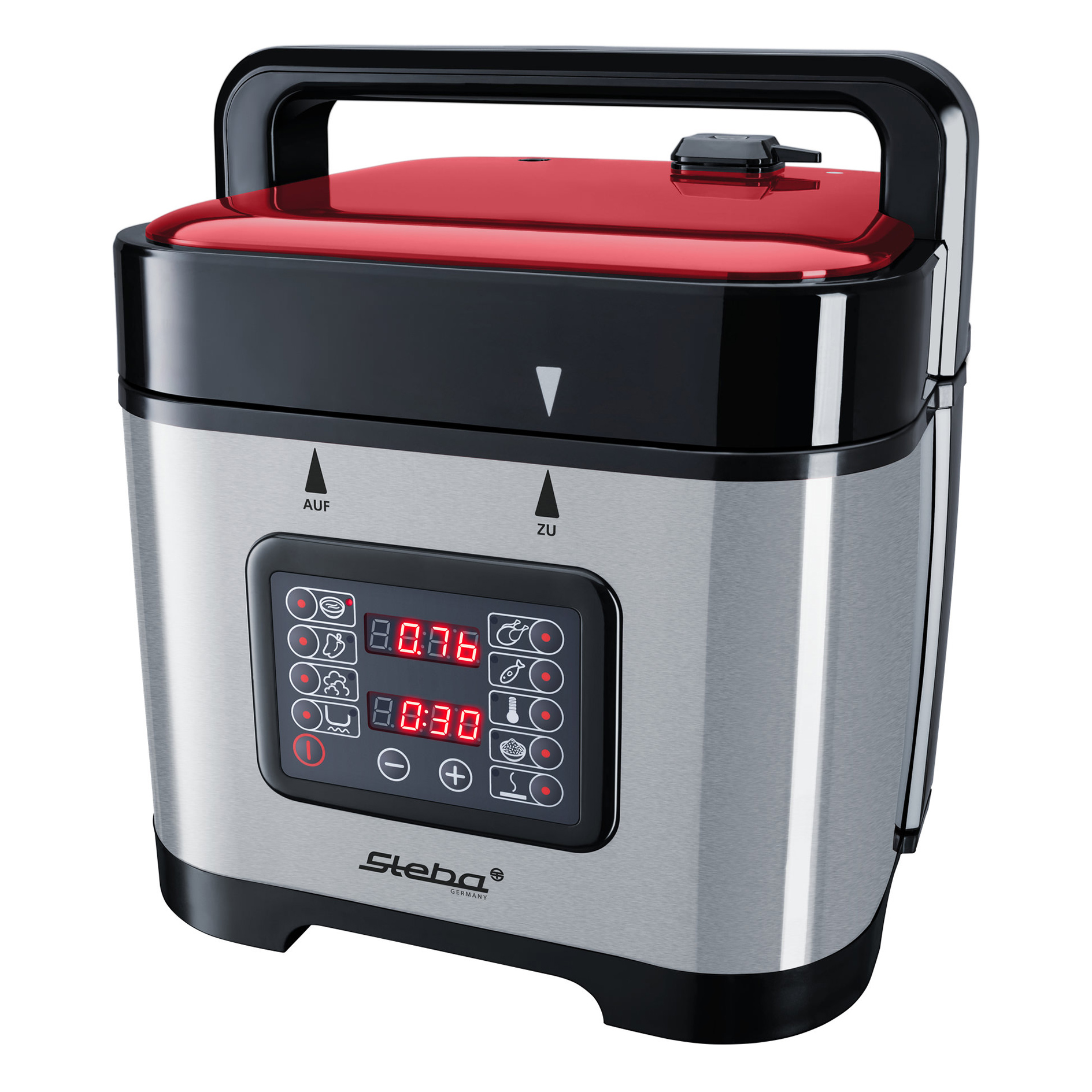 STEBA Dampfdruckkocher - schwarz-rot - 900 Watt