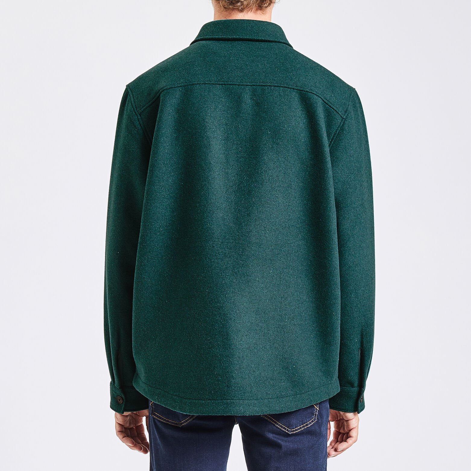 Surchemise regular unie laine polyester recyclé Vert clair