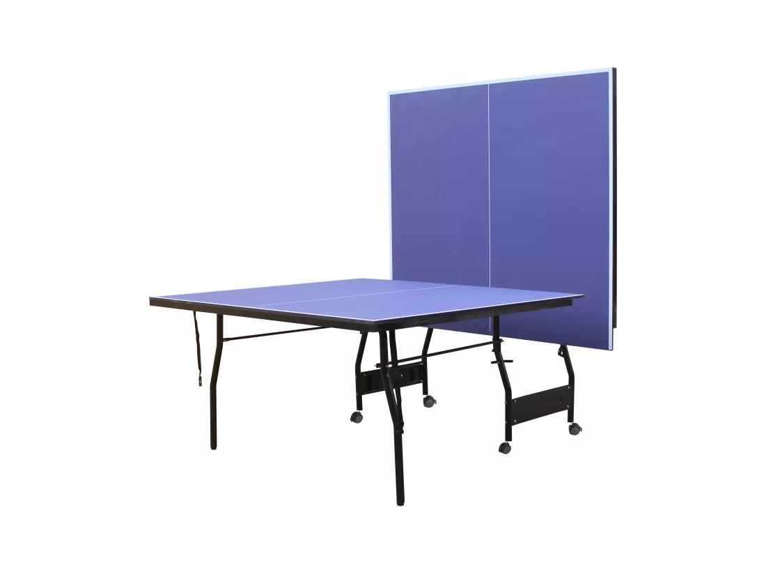 Table de ping-pong pliable à roulettes avec accessoires - Bleu - L274 x P152.5 x H76 cm - GARRY