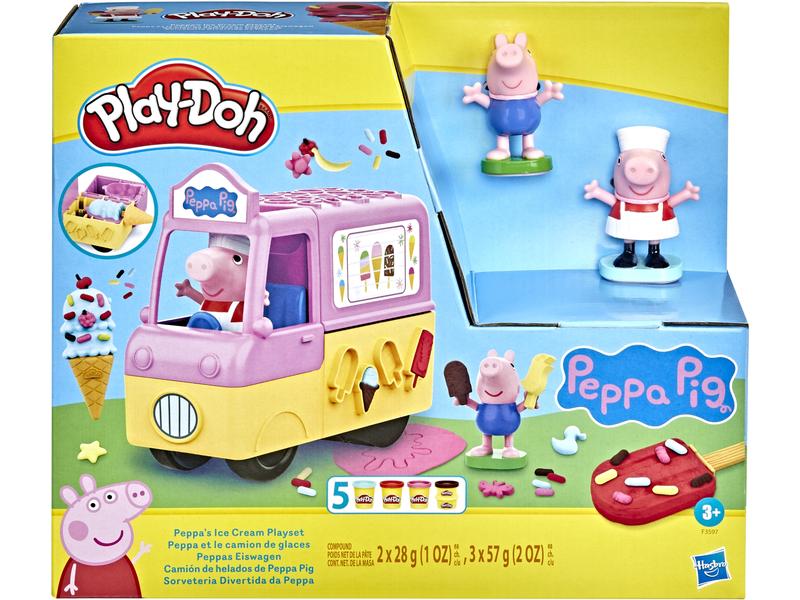 Play-Doh Knetspielzeug Peppa`s Ice Cream Playset Peppas Eiscreme-Spielset mit 5 Knetdosen