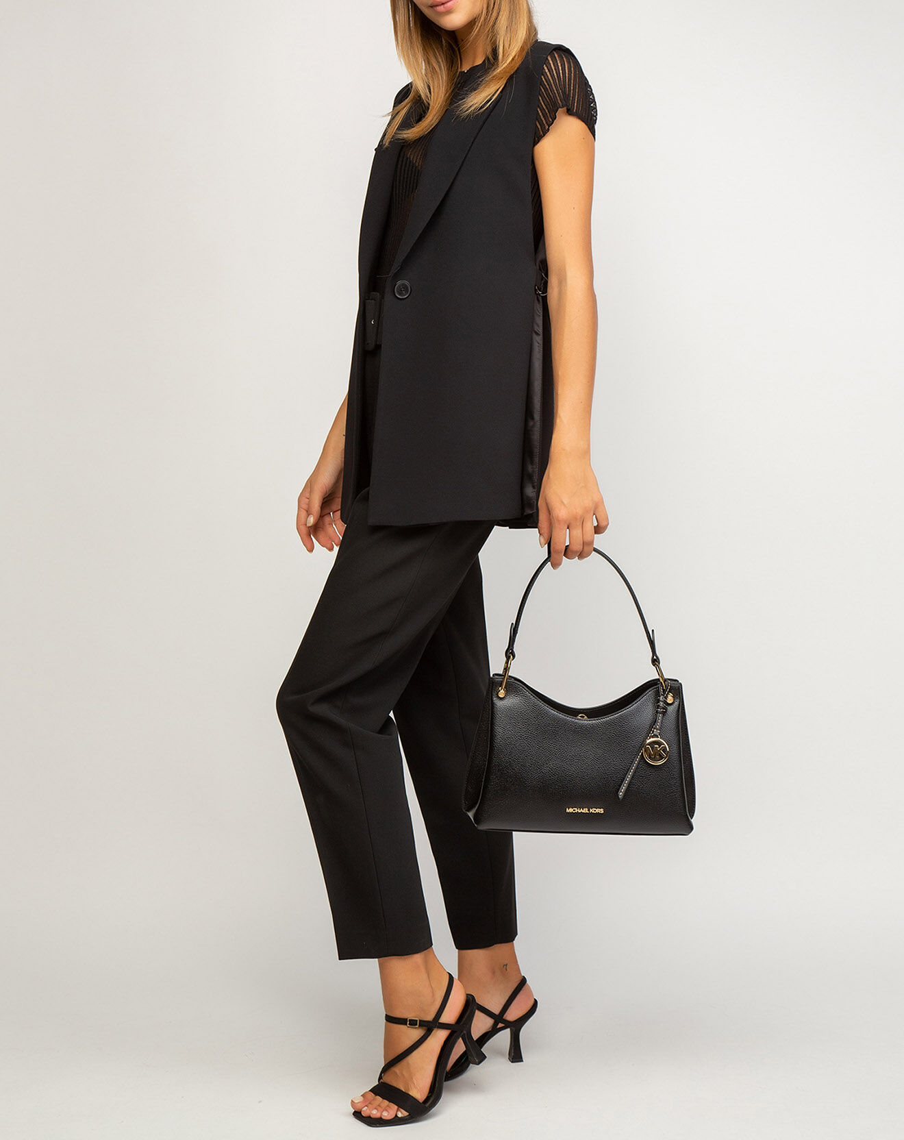 Michael Kors Sac porté épaule en Cuir Joan East West noir - 31x20x7 cm