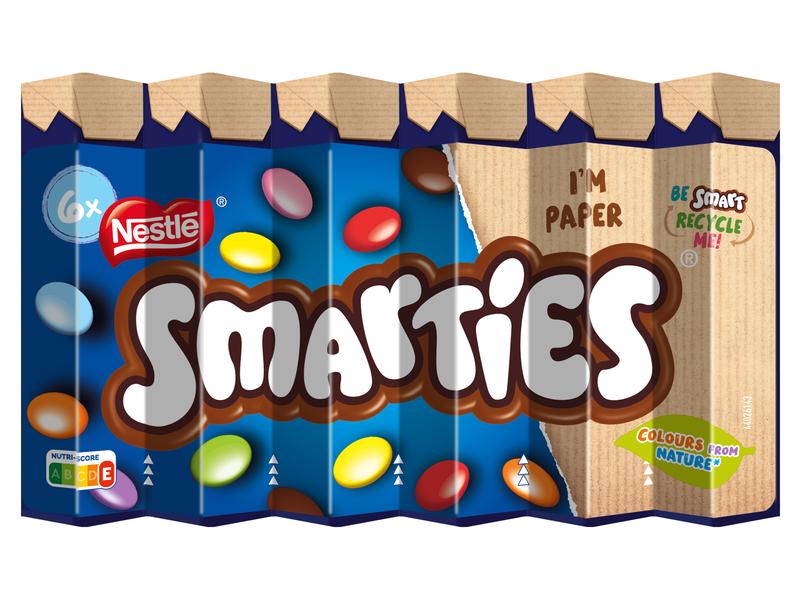 Nestlé Snacks Schokolade Smarties 6 x 34 g Knuspriger und farbenfroher Schokoladensnack