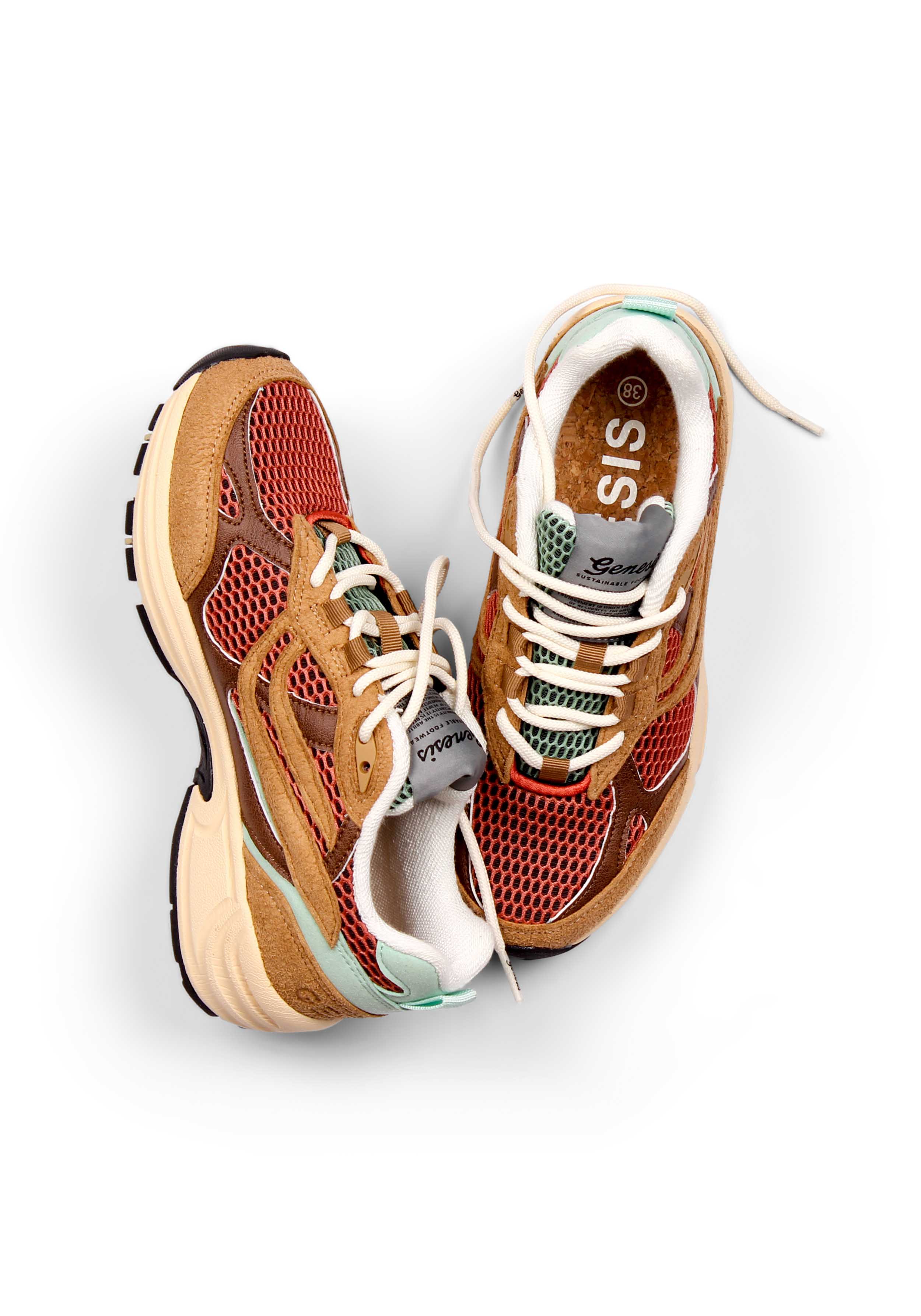 Genesis Sneaker G-Eco '99 Multi Mesh Light Brown/Brown/Mint