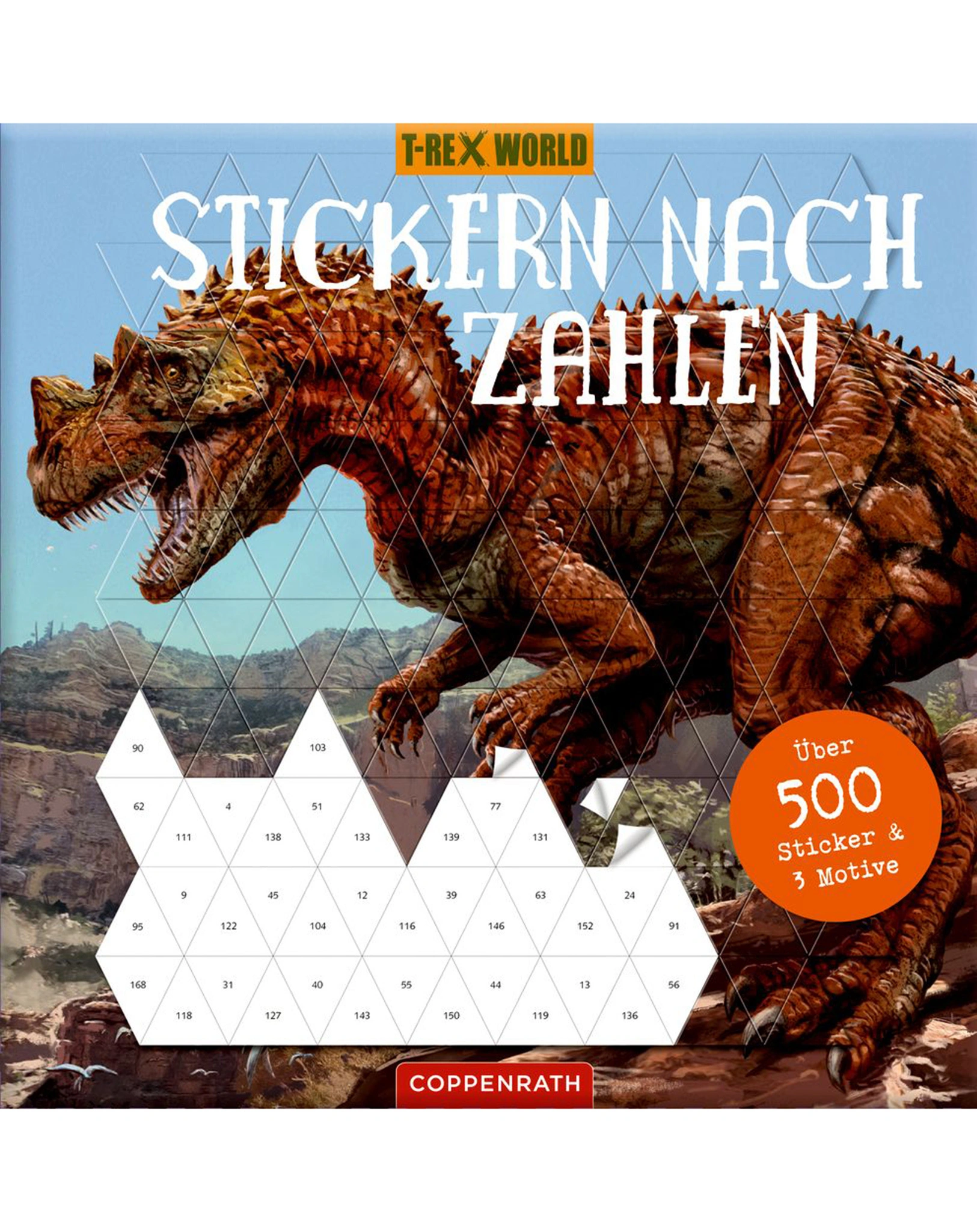 Bastelset STICKERN NACH ZAHLEN - T-REX WORLD