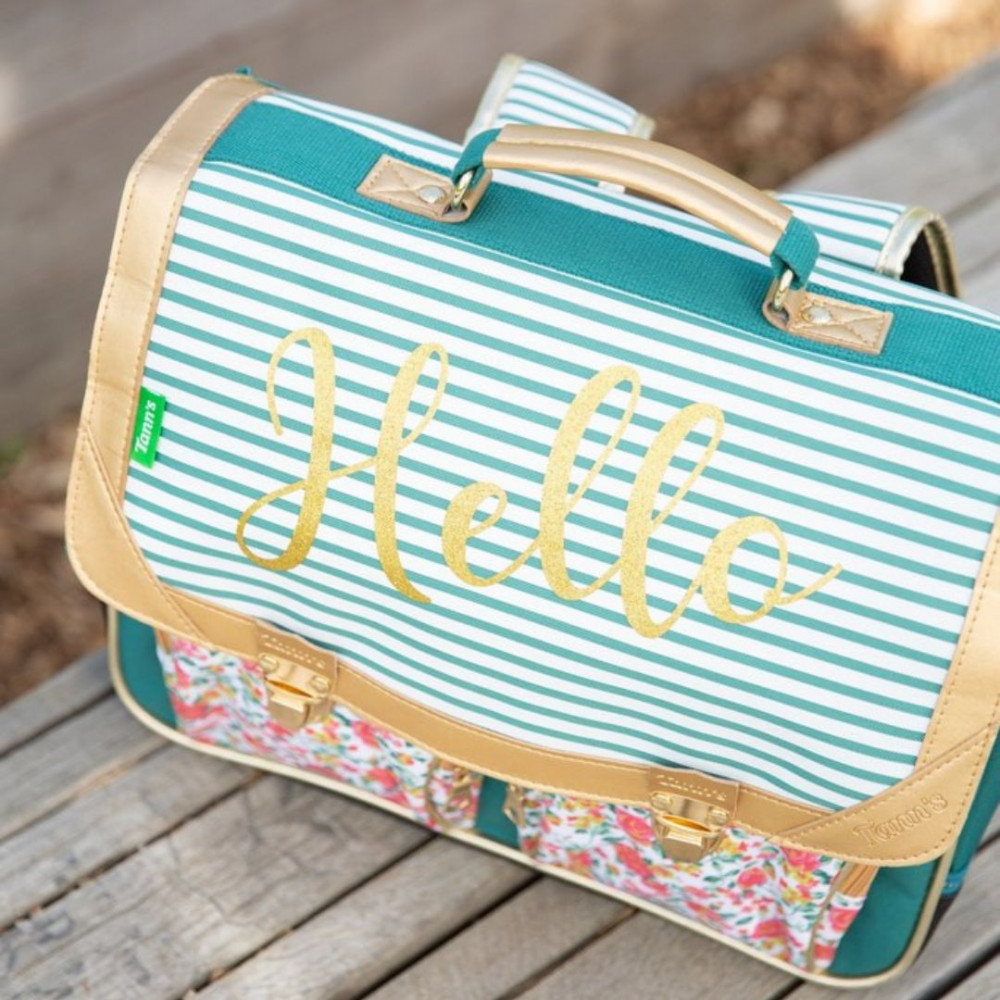 Cartable Lucie vert d'eau