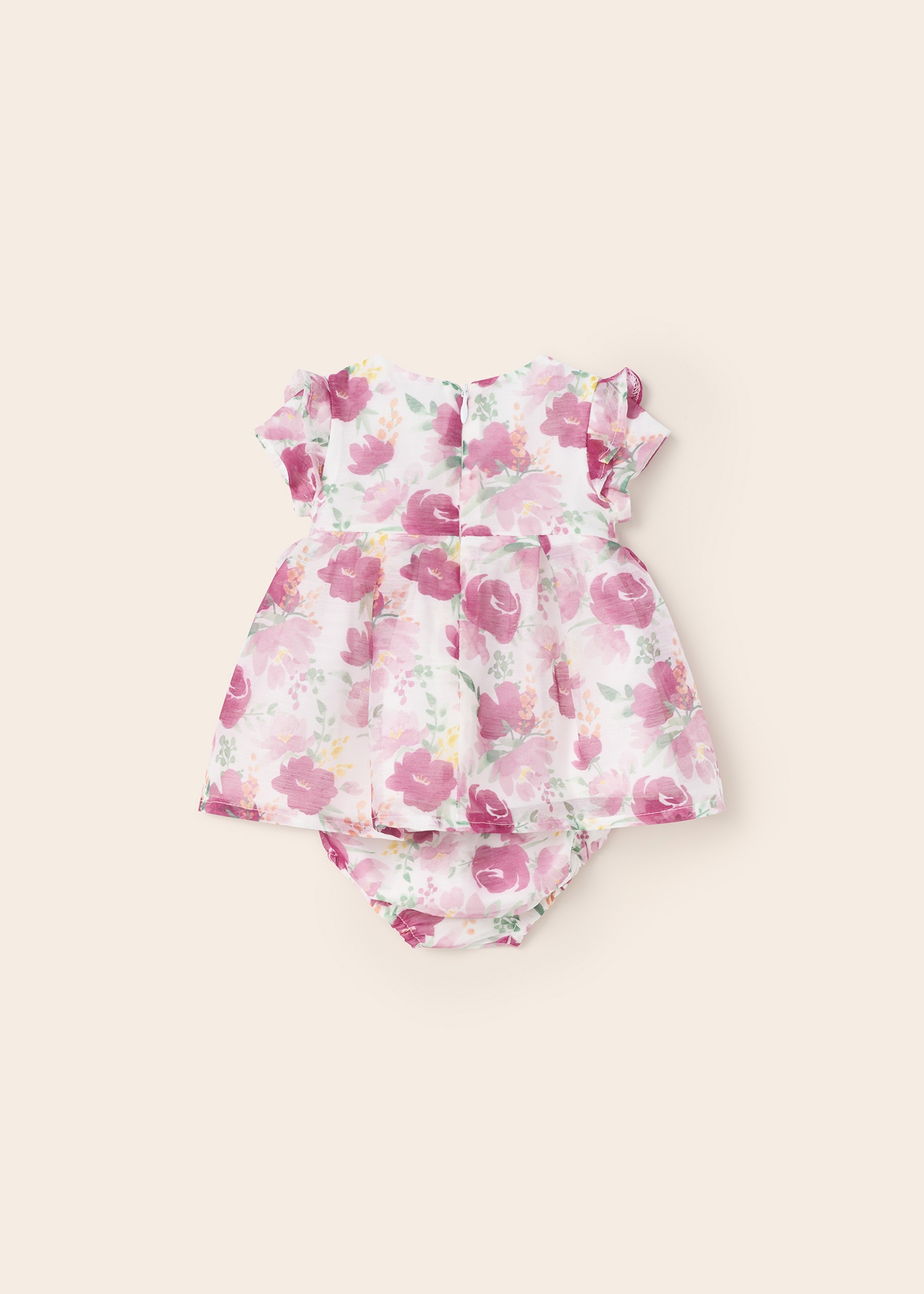 Vestido formal estampado com capa para fralda para recém-nascido