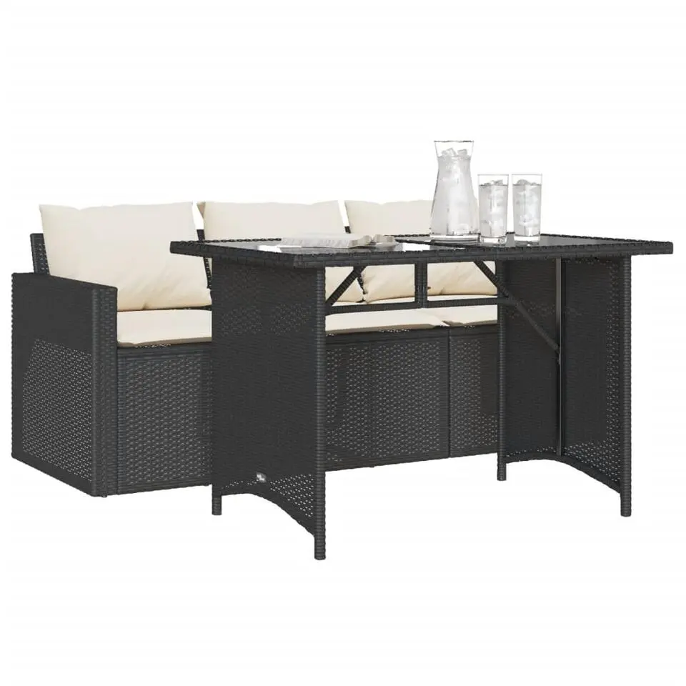 vidaXL - Tuinset - Zwart - Poly rattan